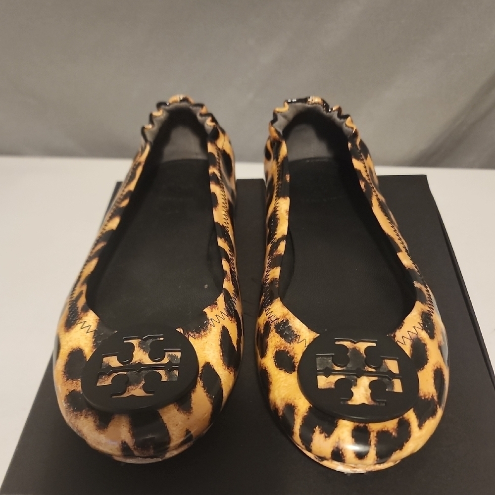 Tory Burch Brown and Black Leopard Flats